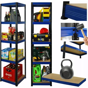 Dílenský regál Kovový regál skladový stojan HELIOS 180x45x45cm 5 polic x 175kg ODOLNÝ PL