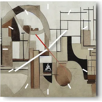 Hodiny Velké nástěnné hodiny 40x40 Abstrakce Skleněné tiché hodiny