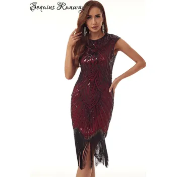 Dámské šaty Večerní midi šaty Sequins SQ181 Barva: Červená, Velikost: XL