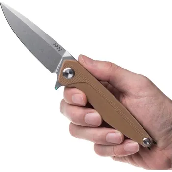 kapesní nůž ANV Z300BB Čepel: Světlá Stonewasch, Rukojeť / pojistka: G10 Písková / Liner Lock