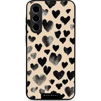 Pouzdro na mobilní telefon Lesklý kryt Mobiwear Glossy - Samsung Galaxy A56 5G - GA51G Černá srdíčka (Prémiové lesklé pouzdro, obal, kryt Mobiwear Glossy na mobil Samsung Galaxy A56 5G - GA51G Černá srdíčka, materiál Plast + TPU silikon - krytí po všech stranách, neošoupatelný)