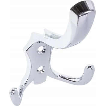 Věšák Dvojitý trojitý VĚŠÁK CHROM věšák na oblečení + vruty "D"