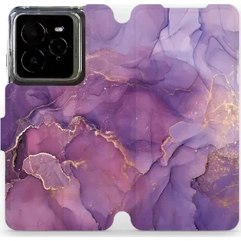 Pouzdro na mobilní telefon Flipové pouzdro Mobiwear - Realme GT 7 Pro - VP20S Fialový mramor (Knížkové flip pouzdro, obal, kryt na mobil Realme GT 7 Pro - VP20S Fialový mramor, materiál Umělá kůže + TPU - ochrana 360°, stojánek, silikonová vanička, magnetické zavírání)