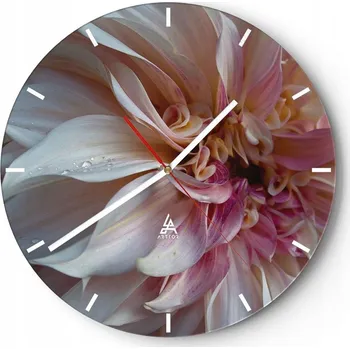 Hodiny Nástěnné hodiny do kuchyně 30x30 Květina Skleněné hodiny do obýváku Loft Tiché