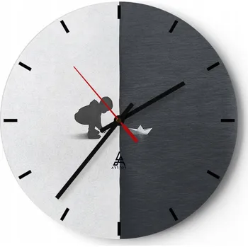 Hodiny Nástěnné hodiny do kuchyně 30x30 Dětské Skleněné hodiny do obýváku Loft Tiché