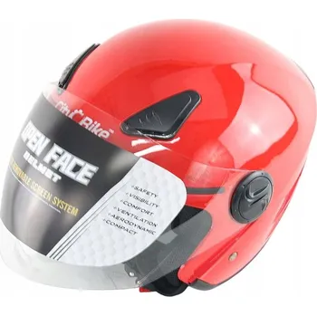 Helma na motorku Motocyklová přilba 202 otevřená s červeným plexi XL ECE pro skútr