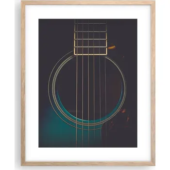 Obraz Obraz plakát na zeď v rámu světlý dub 40x50 kytara plakáty do obýváku