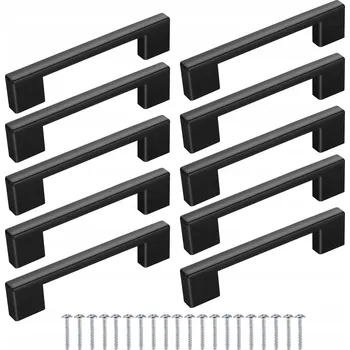 10 Ks Nábytková úchytka UL Černá Lesk 96 mm 128 mm