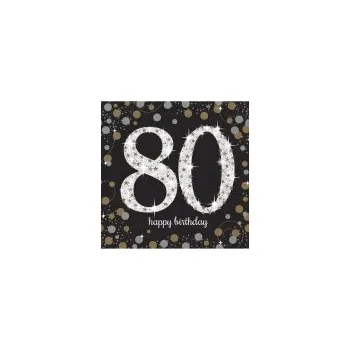 Utěrka Ubrousky k 80. narozeninám osmdesátka 33cm 16ks