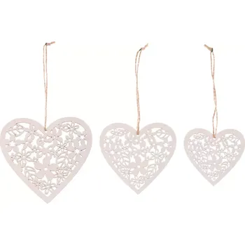 Srdce závěsné 3 ks - KLA704 WT - SLEVA 3% s kodem radost25