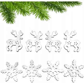 Vánoční dekorace Dřevěné vánoční ozdoby 12 kusů