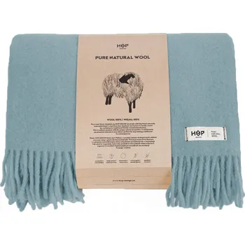 Prostěradlo Deka HOP DESIGN vlněná 145 cm x 205 cm modrá