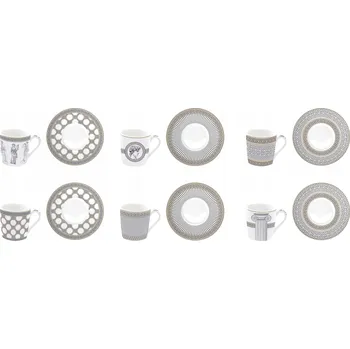 Porcelánová sada šálků 100 ml 6 ks bílá