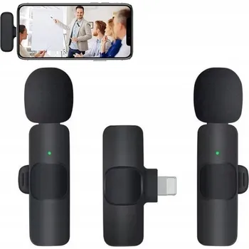 Mikrofon 2x Bezdrátový klopový mikrofon pro IPHONE IOS