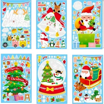 Vánoční dekorace SAMOLEPKY NA OKNA, SKLA, VÁNOČNÍ OZDOBY, DEKORACE - VÁNOCE 6x A4