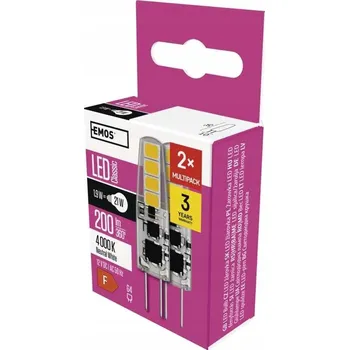 Žárovka ZQ8621.2 Dvě LED žárovky G4 1,9W (ekvivalent 21W) 200lm neutrální bílá Classic JC EMOS