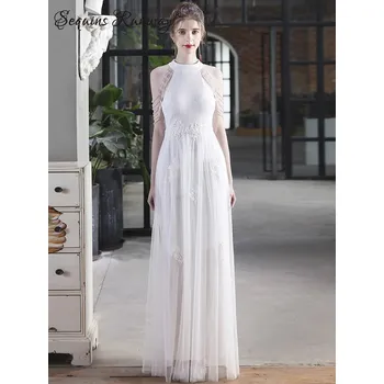 Dámské šaty Sexy dlouhé šaty na večer Sequins SQ1110 Barva: Bílá, Velikost: XL