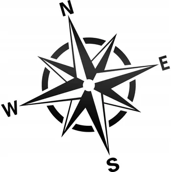 Větrná růžice reflexní nálepka pro jachtaře na auto