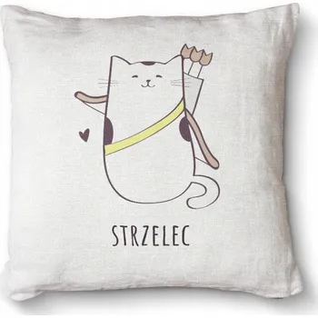 Dekorativní polštářek Měkký dekorativní polštář s potiskem Premium 40x40 - Znamení zvěrokruhu kočka střelec