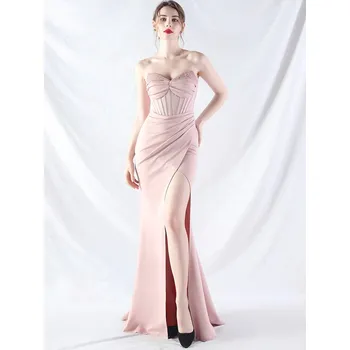 Dámské šaty Dlouhé večerní šaty Sequins SQ912 Barva: Růžová, Velikost: XL