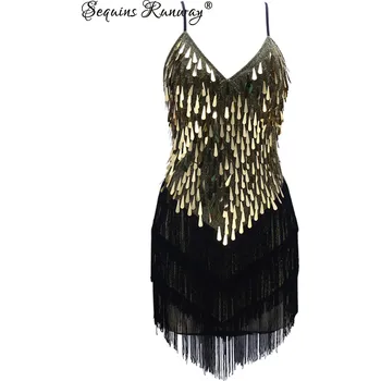 Dámské šaty Plesové midi šaty Sequins SQ148 Barva: Zlatá, Velikost: ONE SIZE