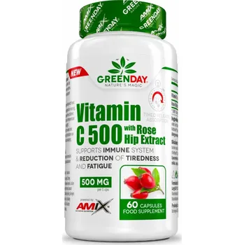 AMIX GreenDay Vitamin C 500 mg s extraktem z šípků, 60 kapslí