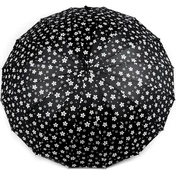 Dámský vystřelovací deštník květy Varianta: 5 černá, Balení: 1 ks