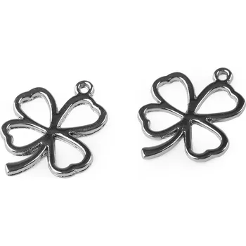 Přívěsek Přívěsek čtyřlístek 20x24 mm Varianta: 3 platina tmavá, Balení: 10 ks