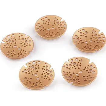 Knoflík Kovový knoflík designový velikost 32", 48" Varianta: 4 (48") růžové zlato, Balení: 5 ks