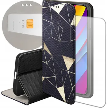 Pouzdro na mobilní telefon Flipové pouzdro Hello Case pro Samsung Galaxy A12 zlaté