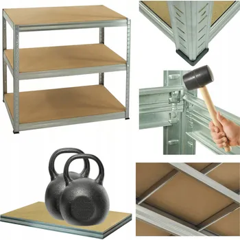 Dílenský regál Garážový skladový regál kovový pozink HELIOS 106x120x35 cm 3Px275 kg