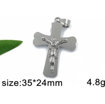 Přívěsek Kříž s Ježíšem Kristem - ocelový přívěsek