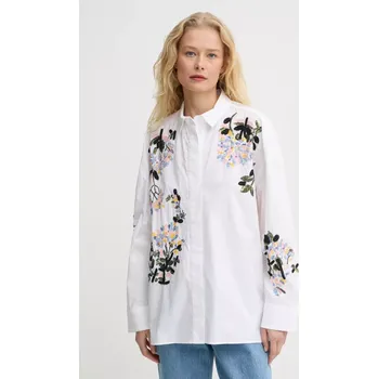 Pánská košile Bavlněná košile MUNTHE SINGUS bílá barva, relaxed, s klasickým límcem, 244100224422 00X, vel. 34