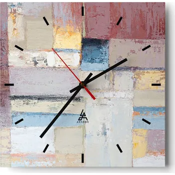 Hodiny Velké nástěnné hodiny 40x40 Abstrakce Skleněné tiché hodiny