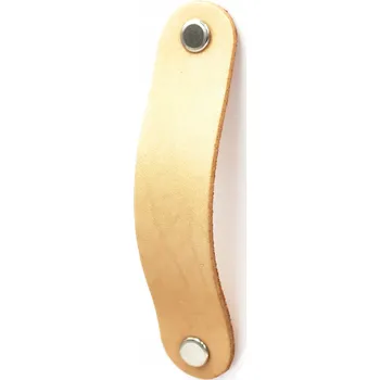 Nábytkové kování Kožená úchytka na nábytek 96 mm PŘÍRODNÍ světlá, nábytkové úchytky + šroubky