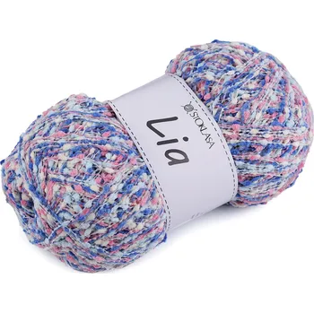 Příze Pletací příze nopková Lia 100 g Varianta: 9 modrá růžová, Balení: 1 ks
