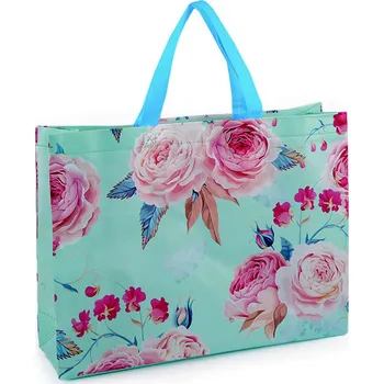 Nákupní taška Nákupní taška z laminované netkané textilie, velká 32x42 cm omyvatelná Varianta: 2 mint, Balení: 1 ks