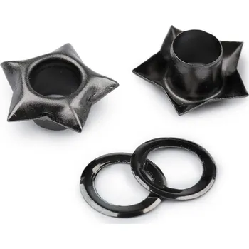 Průchodky s podložkou vnitřní Ø5 mm / vnější Ø12,7 mm hvězda Varianta: 2 nikl černý, Balení: 50 pár