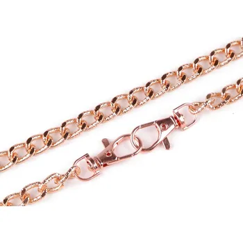 Řetízek Řetízek na kabelky s reliéfem, s karabinou, délka 120 cm Varianta: 5 růžové zlato, Balení: 20 ks