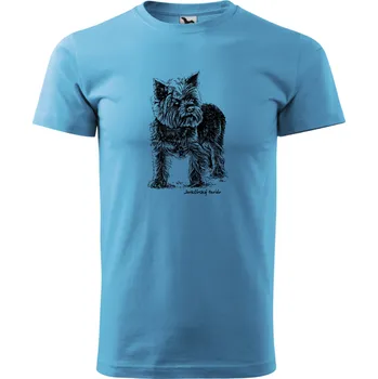 Pánské tričko Tričko - Jorkšírský teriér Barva: Tyrkysová (44), Velikost: 122 cm/6 let, Střih: Dámské