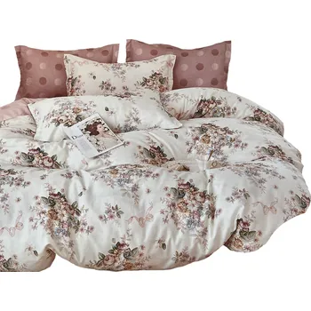 Povlečení POVLEČENÍ 160X200 BAVLNA SATÉN + 2 POVLAKY NA POLŠTÁŘE 70X80 KWIATY SADA POVLEČENÍ