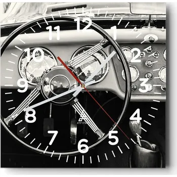 Hodiny Nástěnné hodiny do obýváku 40x40 Auto Tiché Skleněné hodiny Bez hlučnosti