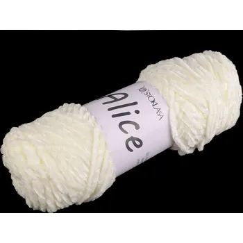 Příze Pletací žinylková příze Alice 100 g Varianta: 2 krémová nejsvět., Balení: 1 ks