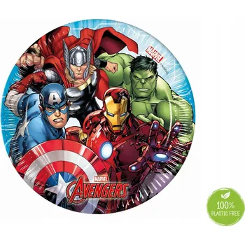 Party nádobí PAPÍROVÉ TALÍŘKY AVENGERS SUPERHRDINOVÉ 20cm 8ks