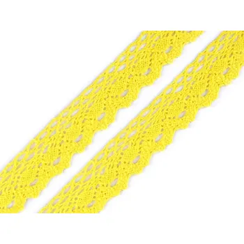 Krajka Bavlněná krajka paličkovaná šíře 28 mm Varianta: 19 žlutá, Balení: 27 m