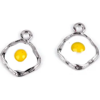 Přívěsek Kovový přívěsek / taháček na zip duha, mráček, deštník, srdce, vejce, víla Varianta: 5 bílá vajíčko, Balení: 2 ks