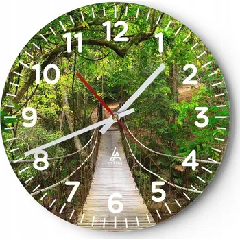 Hodiny Kuchyňské nástěnné hodiny 30x30 Krajina Moderní Skleněné hodiny do obýváku Tiché