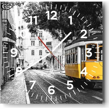 Hodiny Kuchyňské nástěnné hodiny 30x30 Retro Skleněné hodiny do obýváku Moderní Tiché