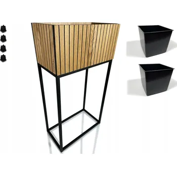 Květináč Držák Na Květináč LOFT stojan na květiny květináč dřevěný