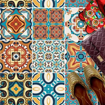 Fototapeta Samolepky na dlaždice 10x10 cm BAREVNÝ PORTUGALSKÝ PATCHWORK
